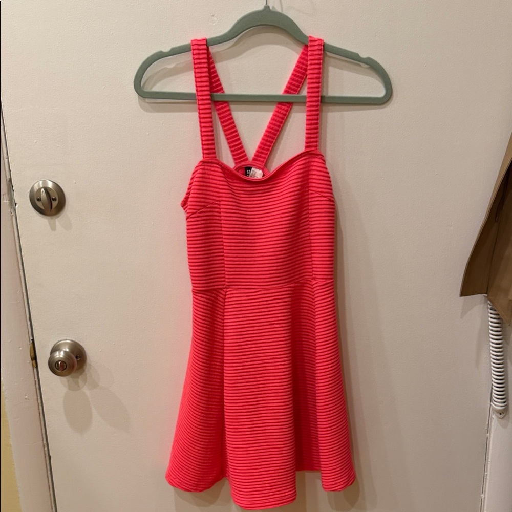 Pink Striped Sleeveless Dress
